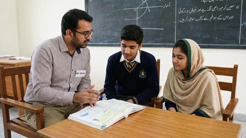 Home tutor in Islamabad teaching the student at his home